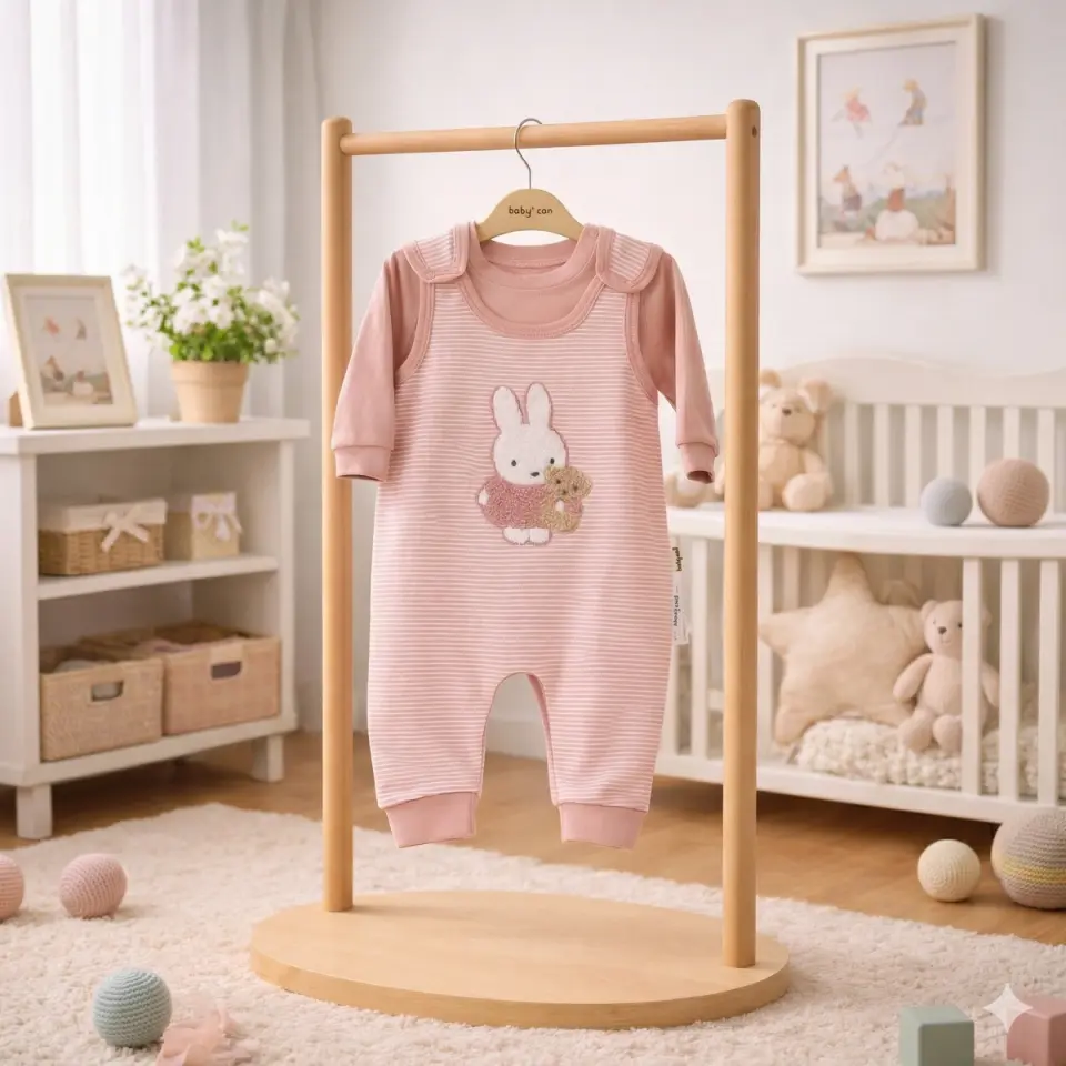Pamuklu Kız Bebek Salopet Takım
