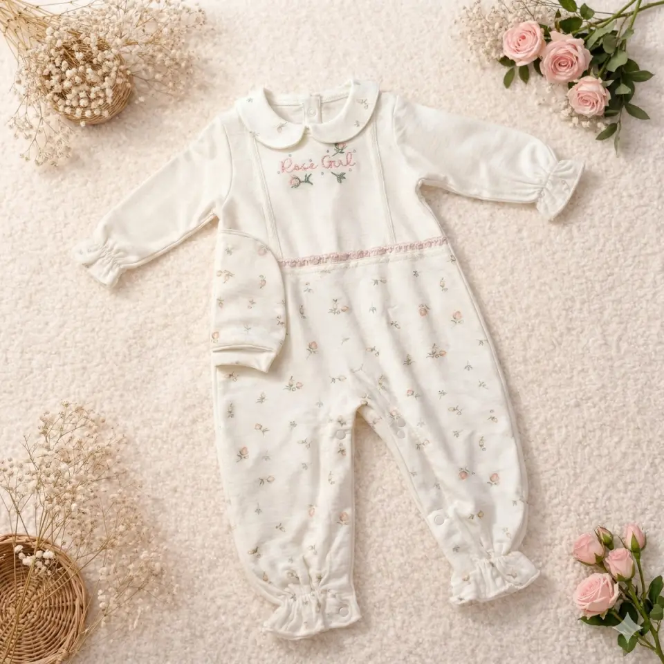 Organik Kız Bebek Tulumu
