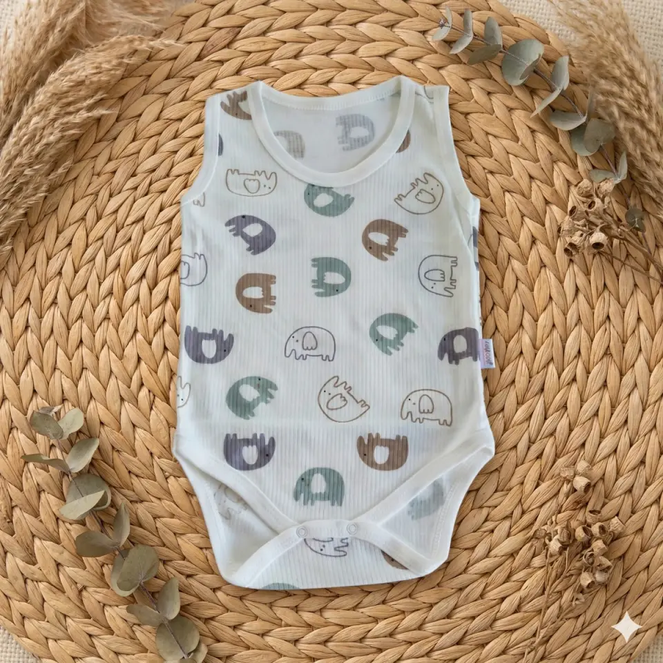 Fil Desenli Bebek Badisi