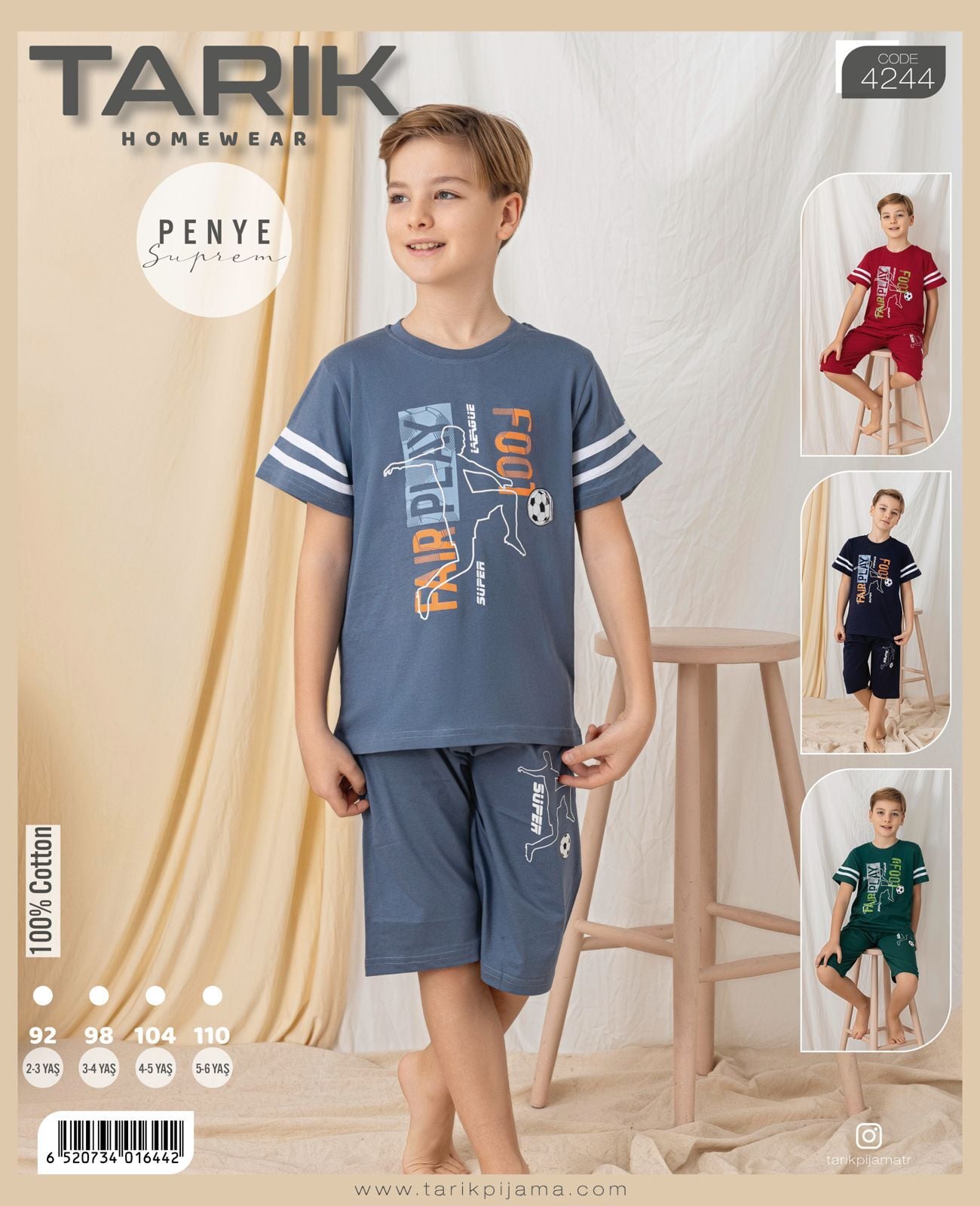 Erkek Çocuk Şortlu Pijama Takımı