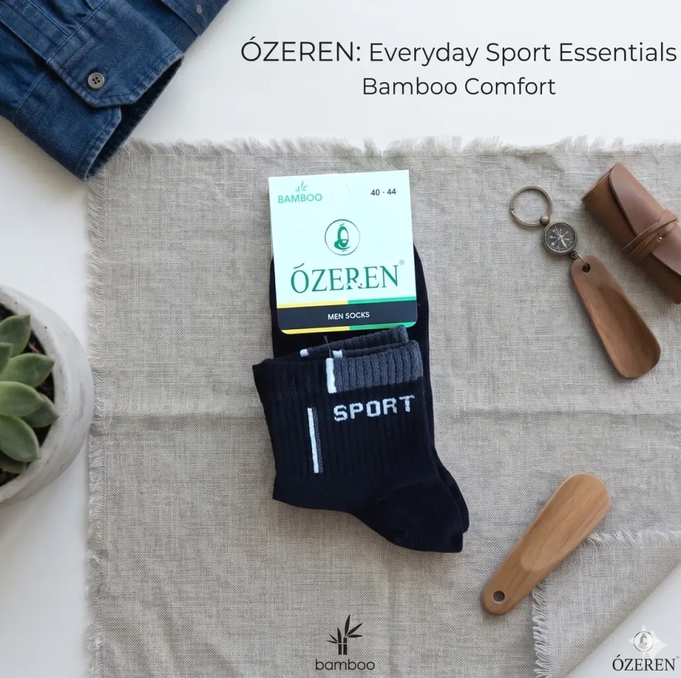Erkek Parfümlü Spor Konç Çorap Siyah