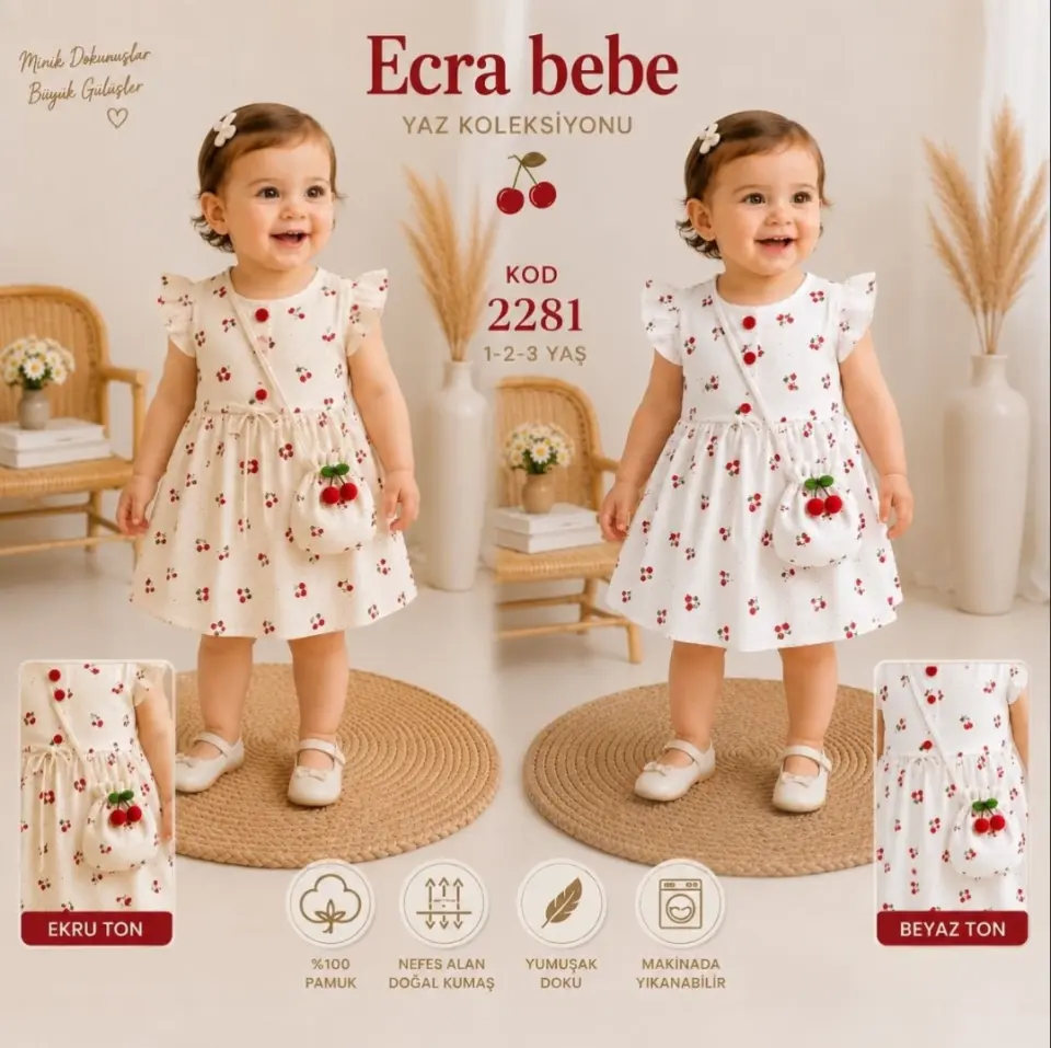 Kız Bebek Müslin Elbise