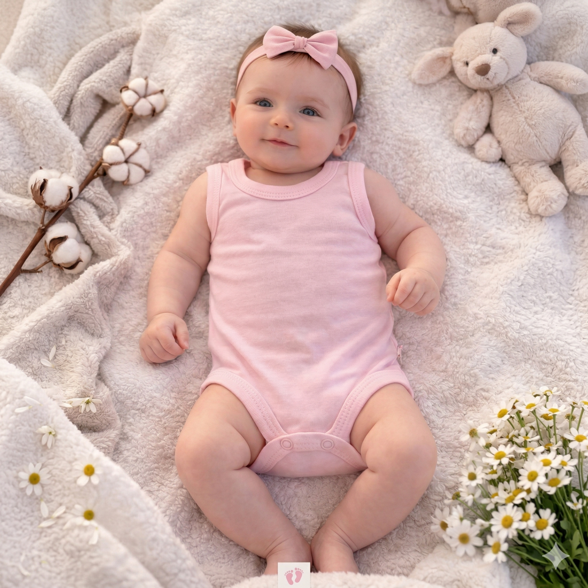 Sıfır Kollu Bebek Badisi Pembe - 1.5 yaş