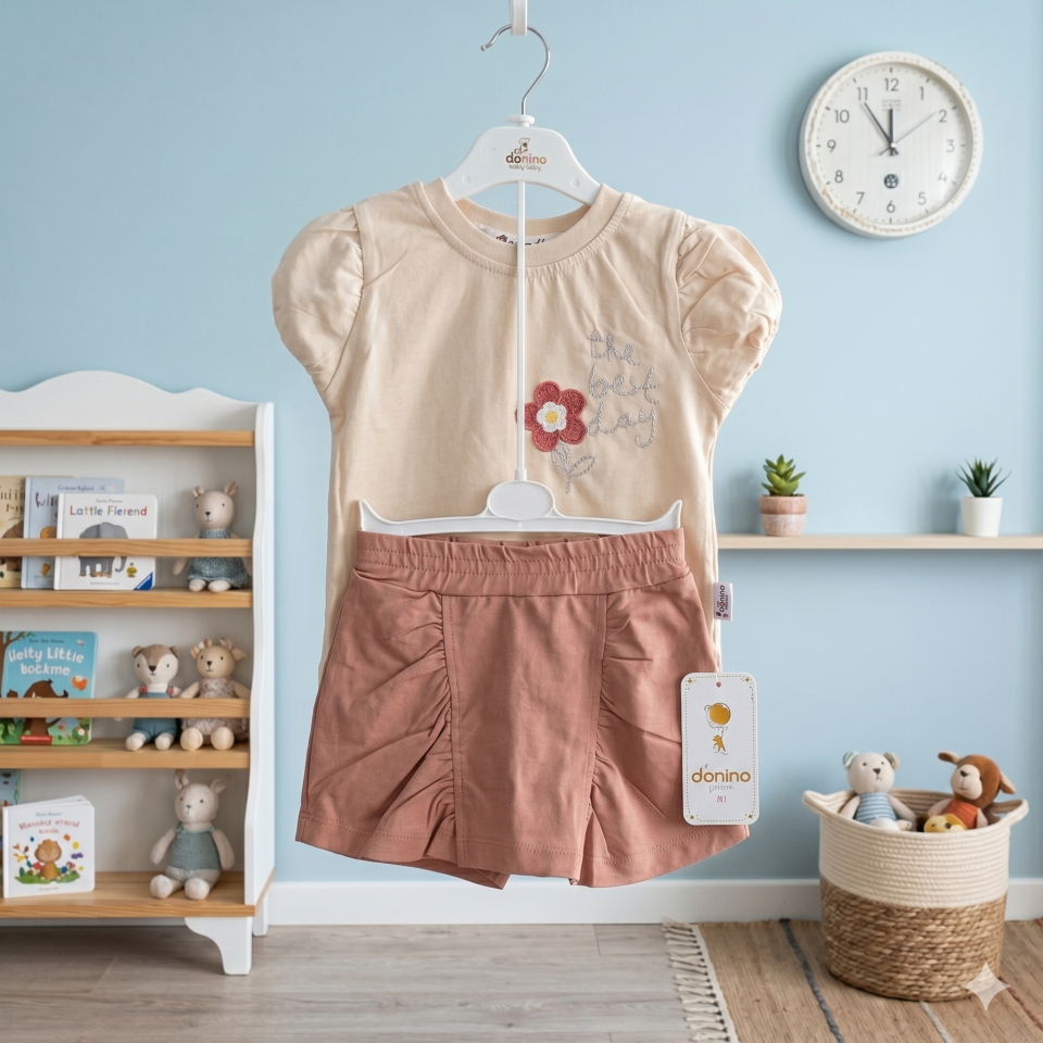 Kız Bebek Şortlu Takım 6-9 aylık