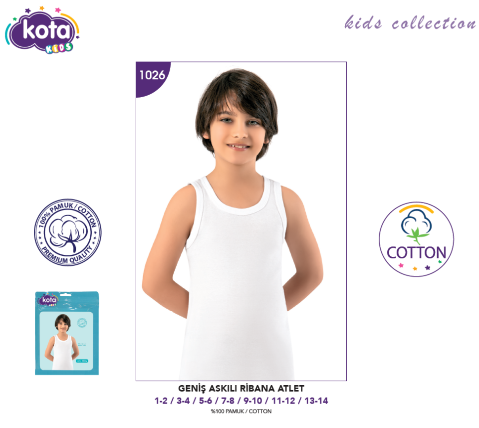 Erkek Çocuk Ribana Atlet 13-14 yaş
