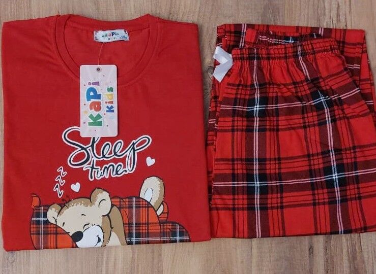 Kız Çocuk Pijama Takımı 10-11 yaş - Kırmızı