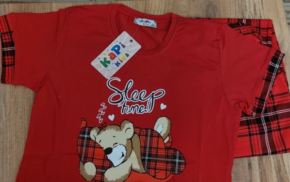 Kız Çocuk Pijama Takımı 14-15 yaş - Kırmızı