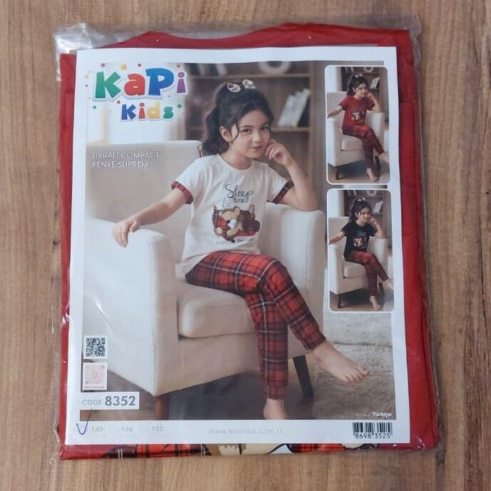 Kız Çocuk Pijama Takımı 14-15 yaş - Kırmızı