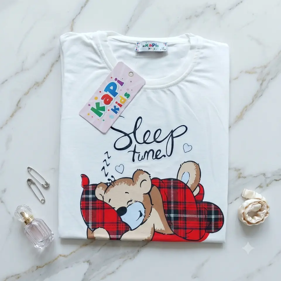 Kız Çocuk Pijama Takımı krem - 6-7 Yaş