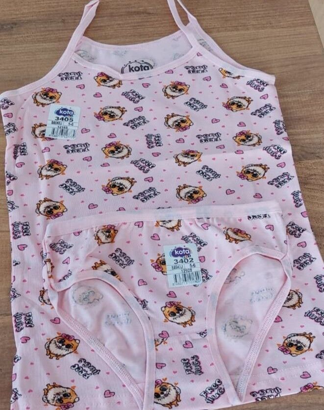 Kız Çocuk İp Askılı Atlet Külot Takım Pembe - 9-10 yaş