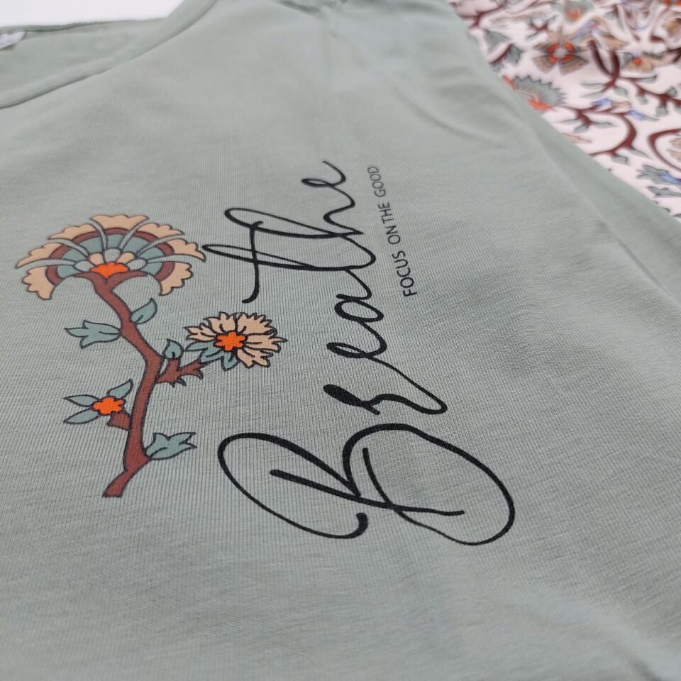Kapitex Pamuklu Düğme Detaylı Uzun Kollu Kadın Pijama Takımı - Kiremit