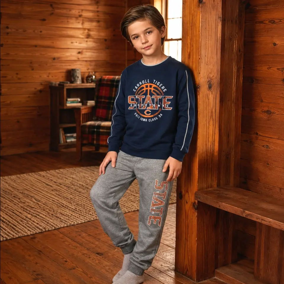 Kapi Kids Erkek Çocuk Pijama Takımı Uzun Kollu İnterlok  - Lacivert
