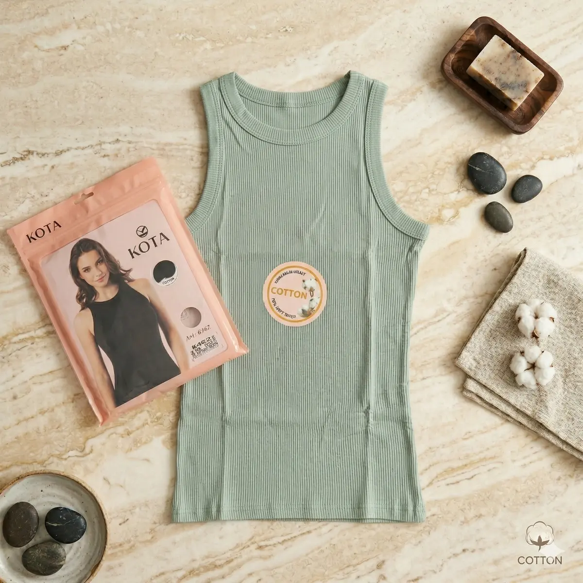 Halter Yaka Kadın Atlet Yeşil - M beden