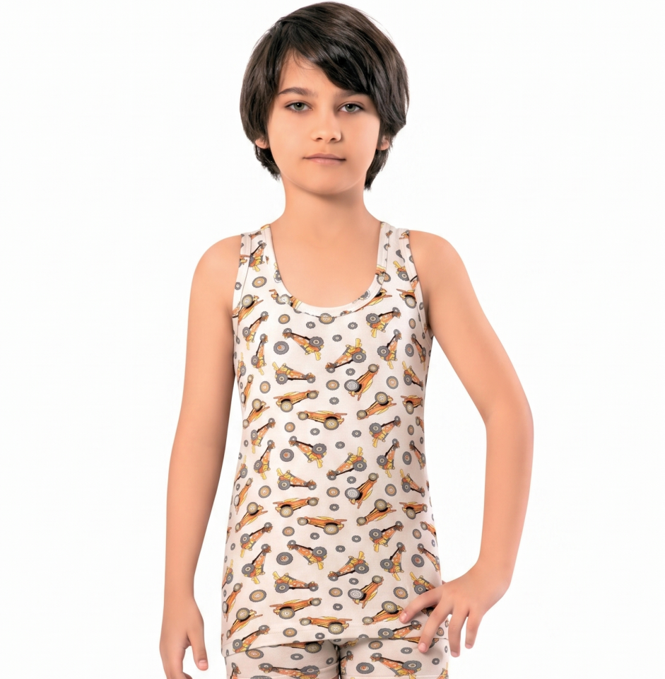 Erkek Çocuk Atlet Boxer Takım Sarı - 9-10 yaş