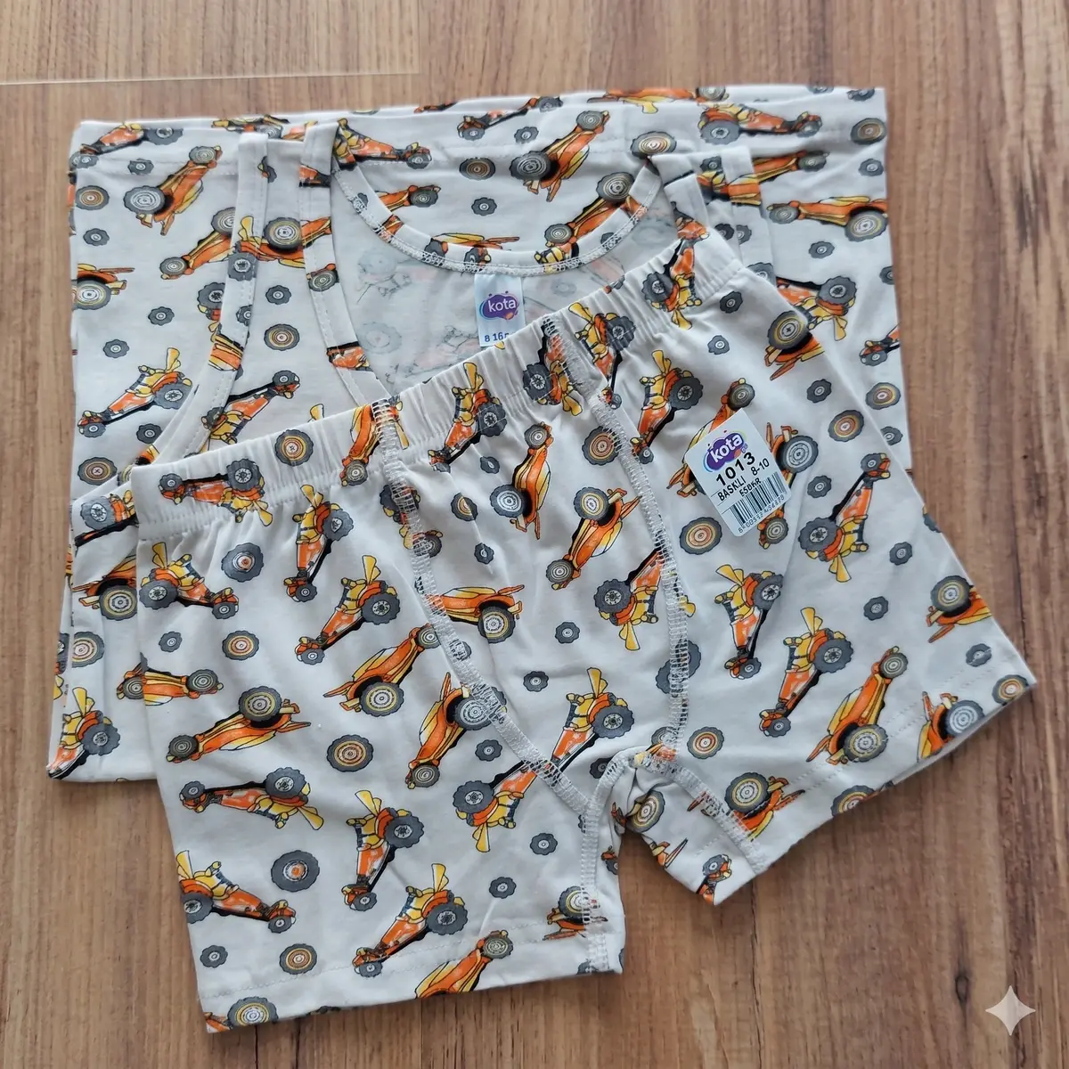 Erkek Çocuk Atlet Boxer Takım Sarı - 9-10 yaş