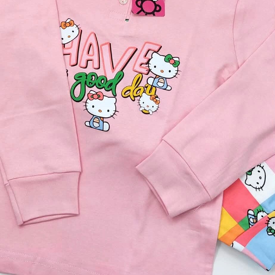 Hello Kitty Lisanslı Kız Çocuk Pijama Takımı - İnterlok Pamuklu 8366