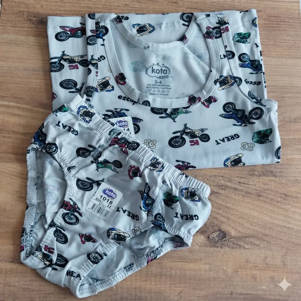 Erkek Çocuk Atlet Külot Takım 5-6 yaş - Gri
