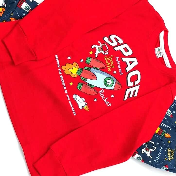 Kapi Kids Uzay Baskılı Kırmızı Erkek Çocuk Pijama Takımı