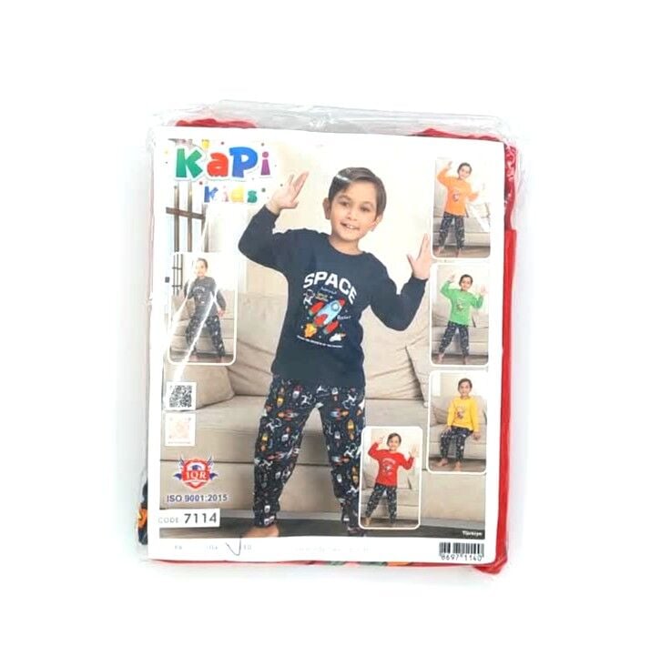 Kapi Kids Uzay Baskılı Kırmızı Erkek Çocuk Pijama Takımı
