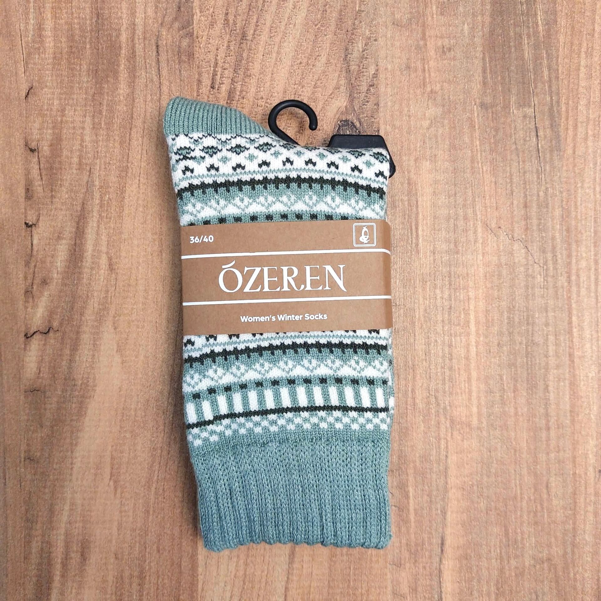 Özeren Otantik Kadın Kışlık Çorap açık yeşil