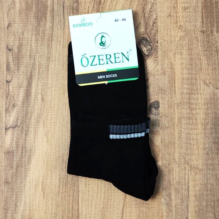 Özeren Dikişsiz Spor Erkek Bambu Çorap Siyah