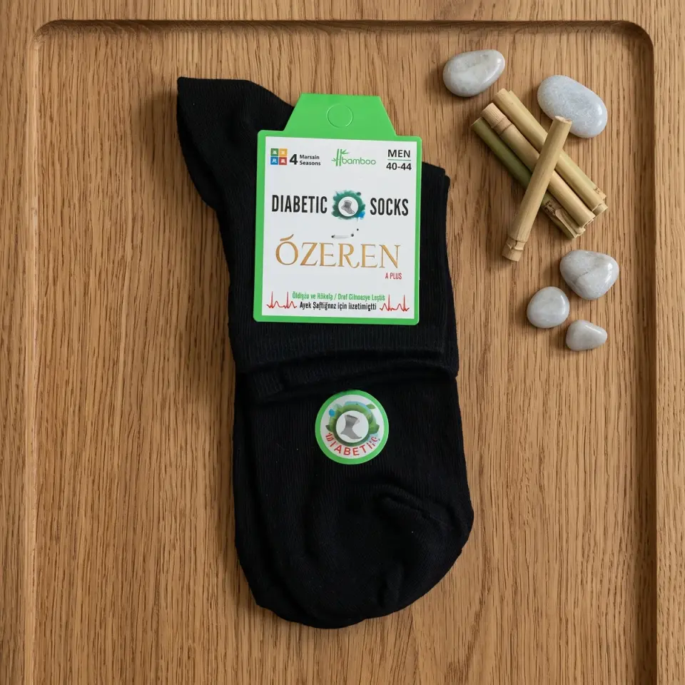 Özeren Bambu Dikişsiz Erkek Diyabet Çorabı (Sıkmayan Lastik)