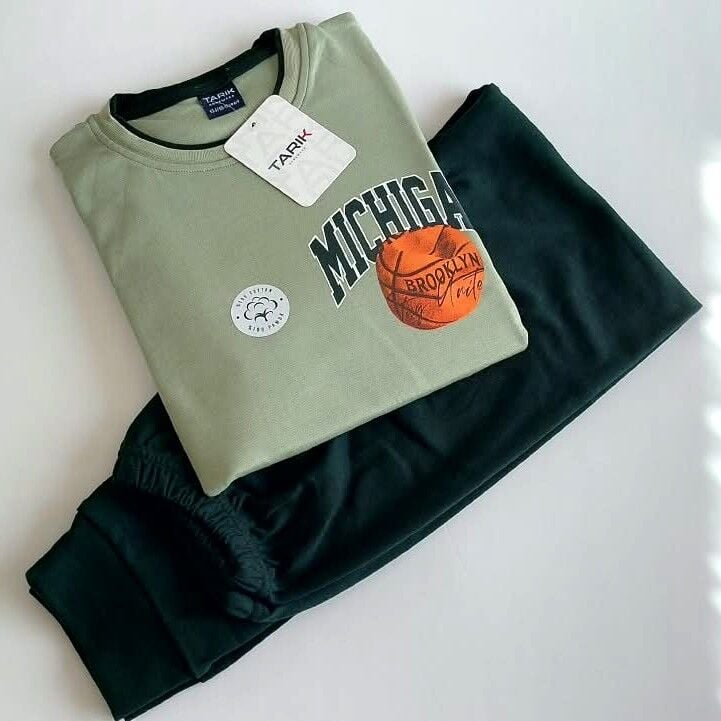 Tarık Erkek Çocuk Pijama Takımı Yeşil-İnterlok %100 pamuk