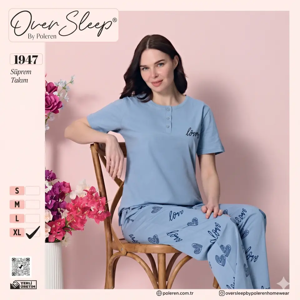 Kadın Kısa Kol Pijama Takımı