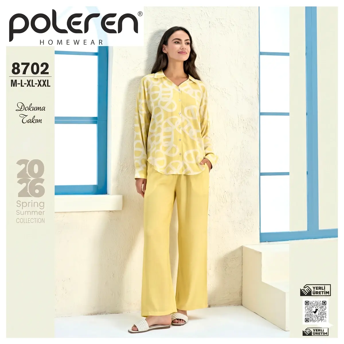 %100 Viskoz Dokuma Pijama Takımı