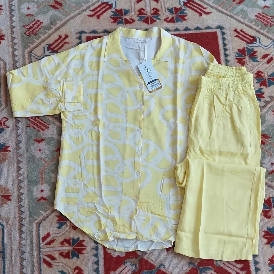 %100 Viskoz Dokuma Pijama Takımı