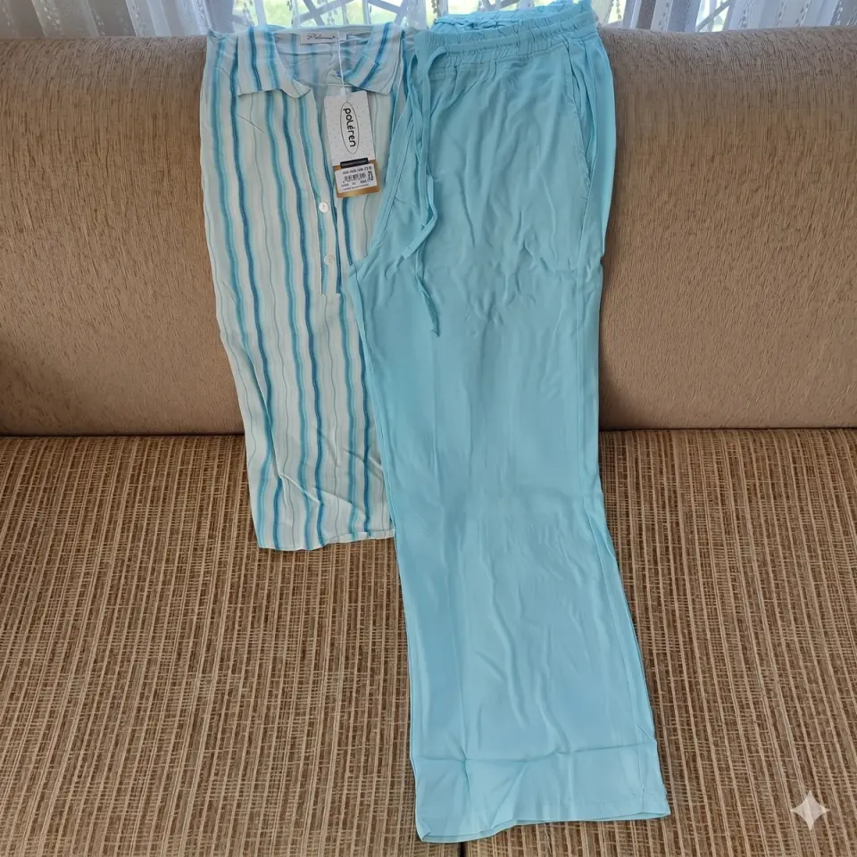 %100 Viskoz Dokuma Pijama Takımı