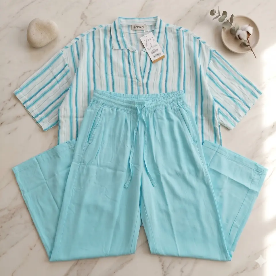 %100 Viskoz Dokuma Pijama Takımı