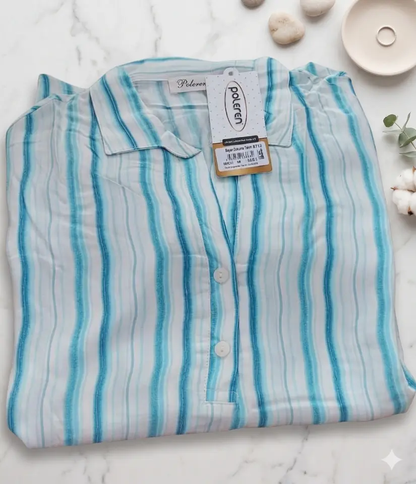 %100 Viskoz Dokuma Pijama Takımı