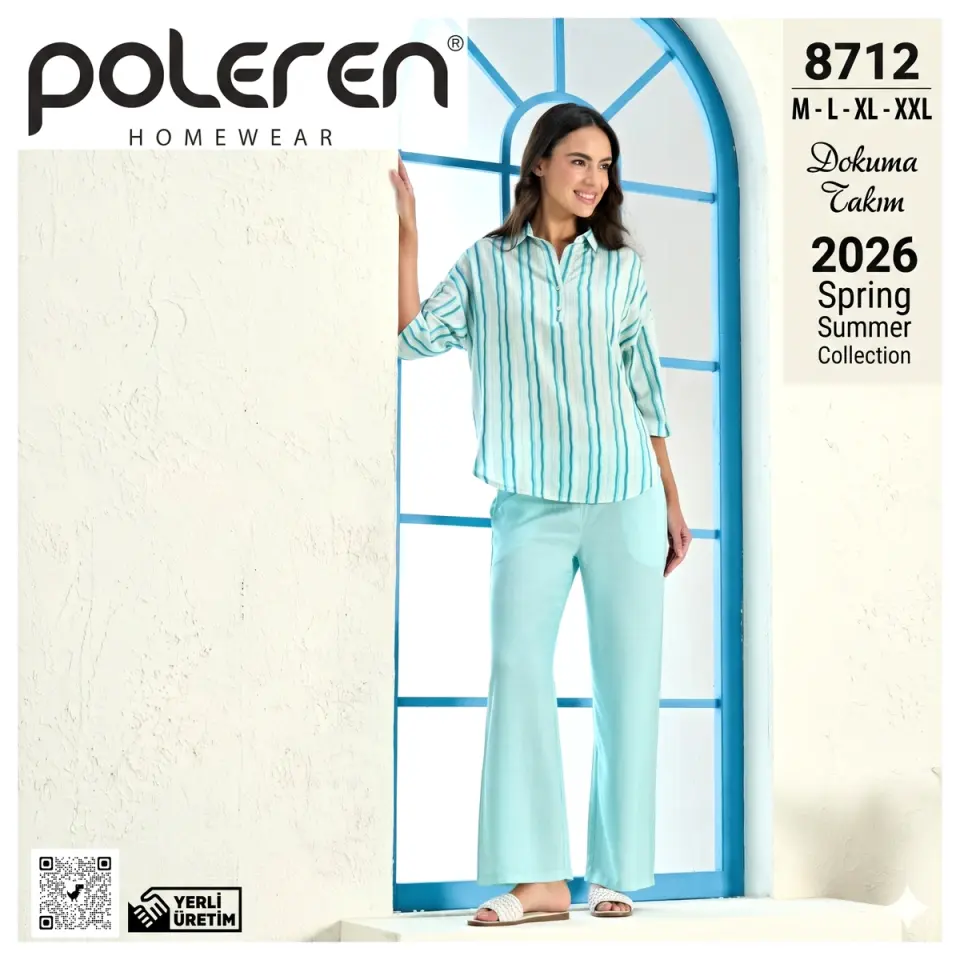 %100 Viskoz Dokuma Pijama Takımı