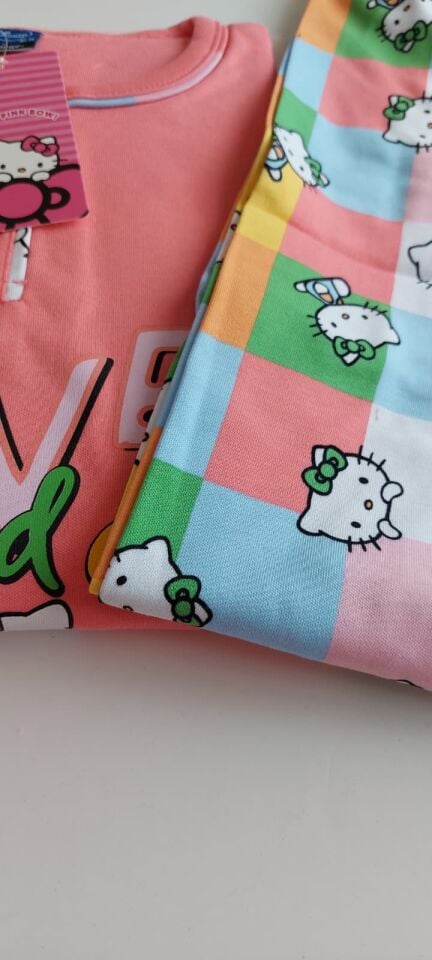 Kapi Kids Hello Kitty Lisanslı Kız Çocuk İnterlok Pijama Takımı