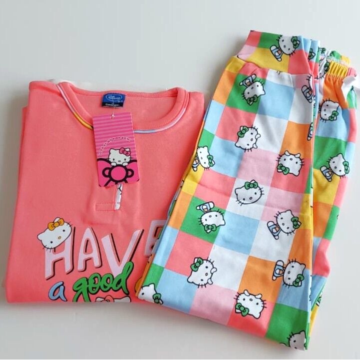 Kapi Kids Hello Kitty Lisanslı Kız Çocuk İnterlok Pijama Takımı