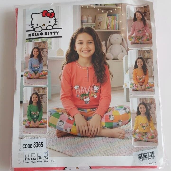 Kapi Kids Hello Kitty Lisanslı Kız Çocuk İnterlok Pijama Takımı