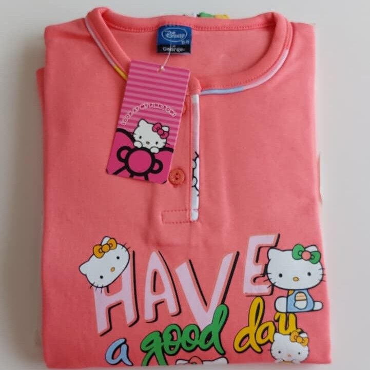 Kapi Kids Hello Kitty Lisanslı Kız Çocuk İnterlok Pijama Takımı