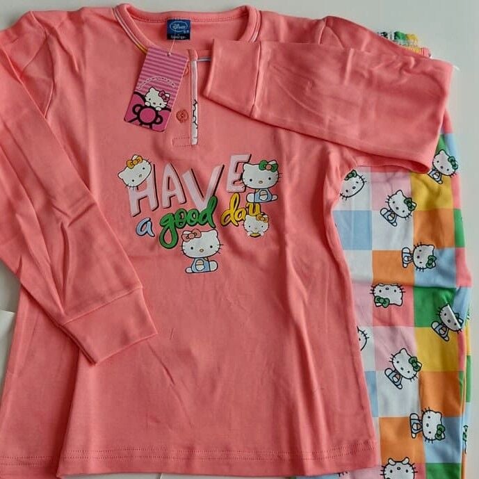 Kapi Kids Hello Kitty Lisanslı Kız Çocuk İnterlok Pijama Takımı
