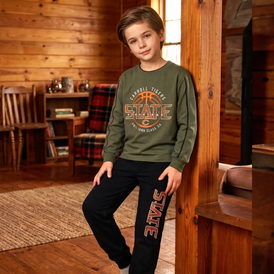 Kapi Kids Erkek Çocuk Uzun Kollu İnterlok Pijama Takımı - Lacivert 10-11 yaş - Yeşil
