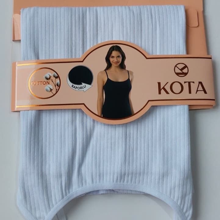 Kota Kadın Raporlu Ribana İp Askılı Atlet - Beyaz