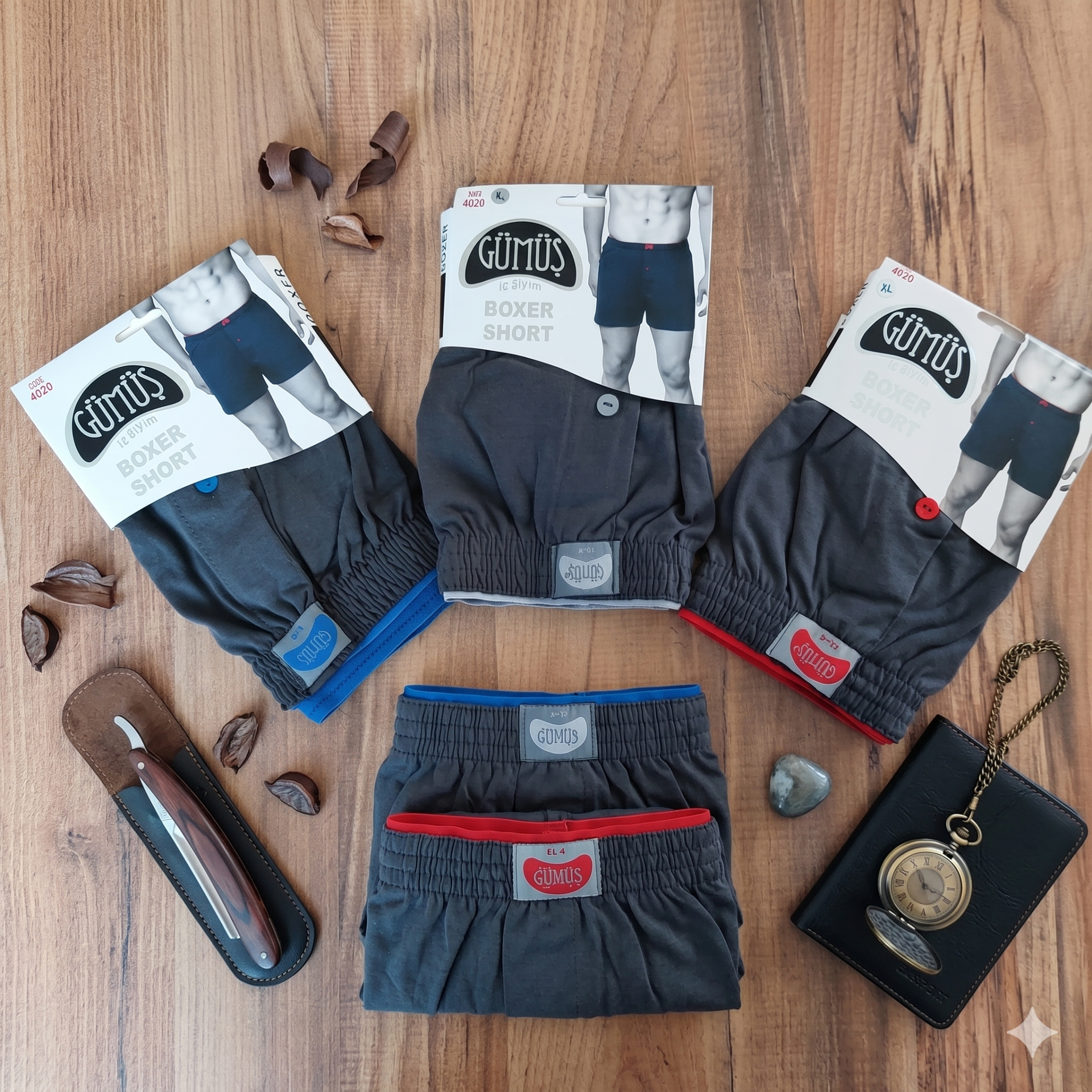 Erkek Penye Şort Boxer