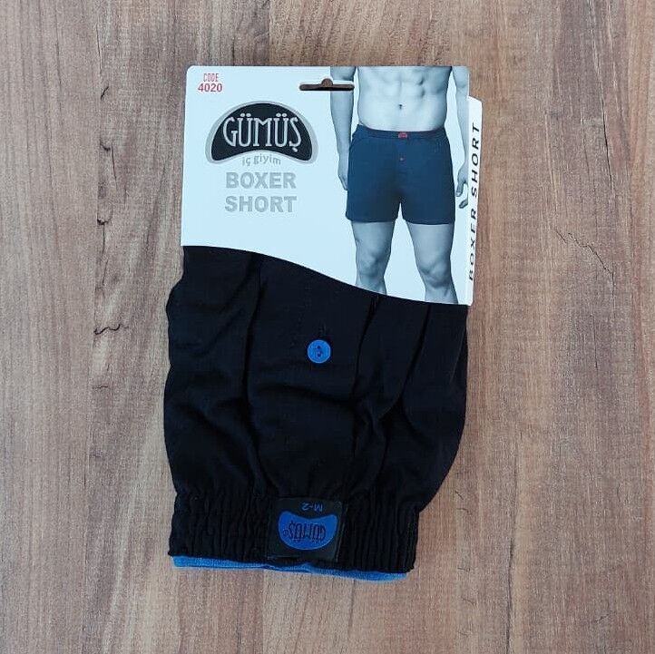 Erkek Penye Şort Boxer XL beden - Siyah