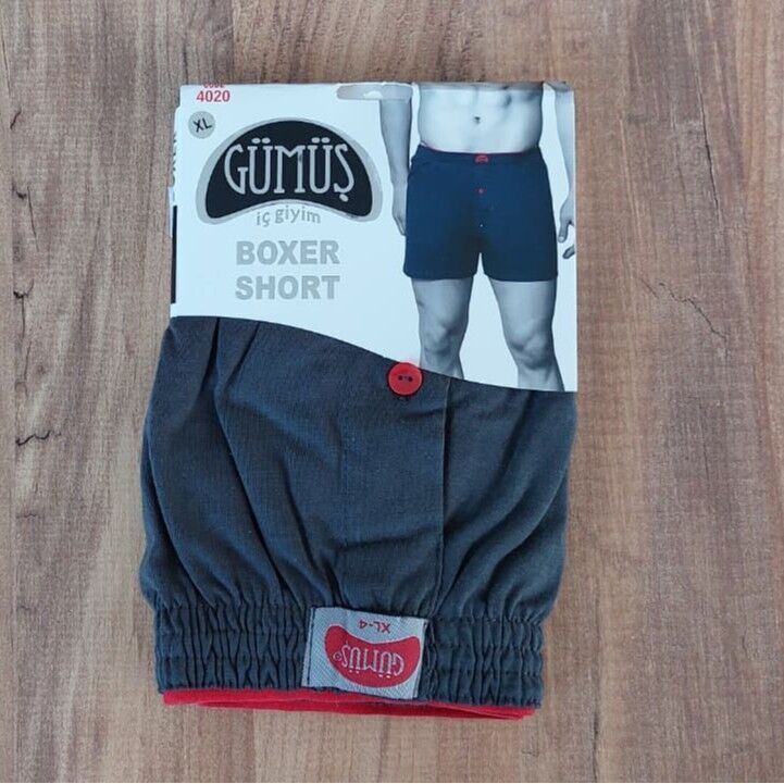 Erkek Penye Şort Boxer XL beden - Füme