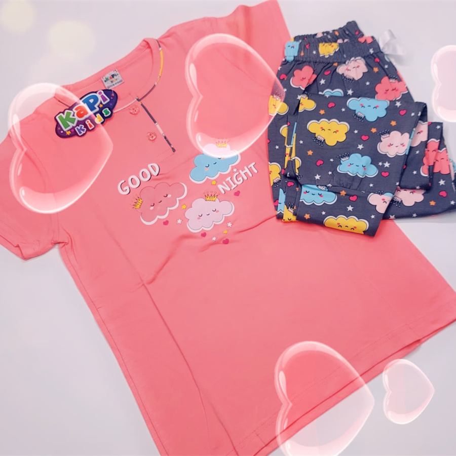 Kız çocuk pamuklu pijama takımı